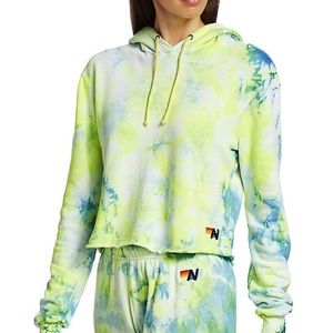 Cropped Aviator Nation Tie Dye Sweatshirt Size M
